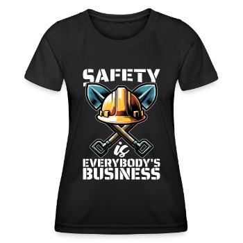 Safety Officer Safety Is Everybody's Security - Women's Functional T-Shirt - black - Front - AI Model Female 172 light (172cm)