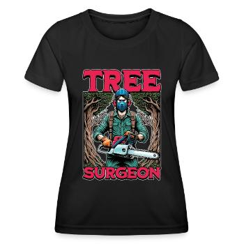 Arborist Tree Surgeon Arboriculture Woodcutter - Frauen Funktions-T-Shirt - Schwarz - Vorne - AI Model Female 172 light (172cm)