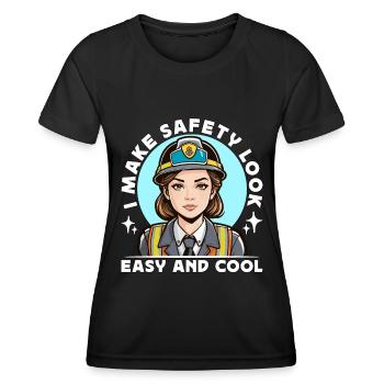 Safety Officer I Make Safety Look Easy Enforcement - Women's Functional T-Shirt - black - Front - AI Model Female 172 light (172cm)