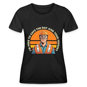 Agent de sécurité Je suis là pour sauver la journée Sécurité - T-shirt sport Femme - noir - Devant - AI Model Female 172 light (172cm)