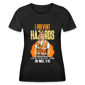 Safety Officer I Prevent Hazards Safety Management - Women's Functional T-Shirt - black - Front - AI Model Female 172 light (172cm)