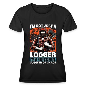 Logging I'm Not Just A Logger I'm A Tree Surgeon - Frauen Funktions-T-Shirt - Schwarz - Vorne - AI Model Female 172 light (172cm)