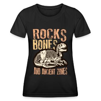 Fossil Hunter Rocks Bones And Fossil Collecting - Frauen Funktions-T-Shirt - Schwarz - Vorne - AI Model Female 172 light (172cm)