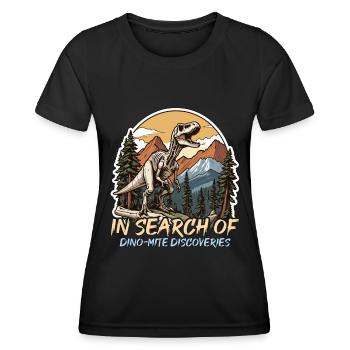 Paléontologie à la recherche d’un chasseur de fossiles de dino-mites - T-shirt sport Femme - noir - Devant - AI Model Female 172 light (172cm)