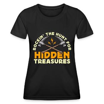 Rockhounding Rockin' The Hunt For Hidden Geologist - Women's Functional T-Shirt - black - Front - AI Model Female 172 light (172cm)