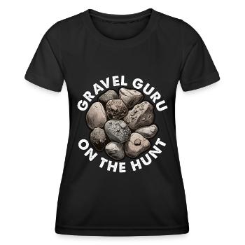Rockhounding Gravel Guru On The Hunt Mineralogist - Women's Functional T-Shirt - black - Front - AI Model Female 172 light (172cm)