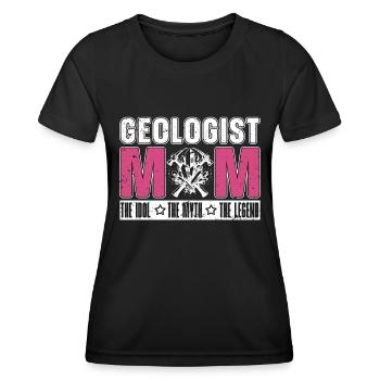 Geologist Mom The Idol The Myth Mineral Collector - Women's Functional T-Shirt - black - Front - AI Model Female 172 light (172cm)