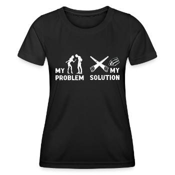 Arborist My Problem My Pictogram Dad Tree Climber - Women's Functional T-Shirt - black - Front - AI Model Female 172 light (172cm)