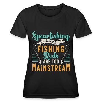Spearfishing Because Fishing Rods Fishing Lover - Frauen Funktions-T-Shirt - Schwarz - Vorne - AI Model Female 172 light (172cm)