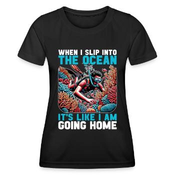 Snorkeling When I Slip Into The Marine Biologist - Women's Functional T-Shirt - black - Front - AI Model Female 172 light (172cm)