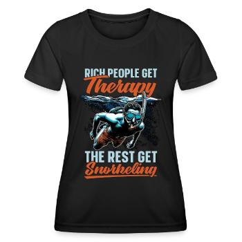 Snorkeling Rich People Get Therapy Scuba Diving - Frauen Funktions-T-Shirt - Schwarz - Vorne - AI Model Female 172 light (172cm)
