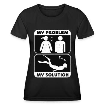 Snorkeling My Problem My Solution Pictogram Dad - Women's Functional T-Shirt - black - Front - AI Model Female 172 light (172cm)