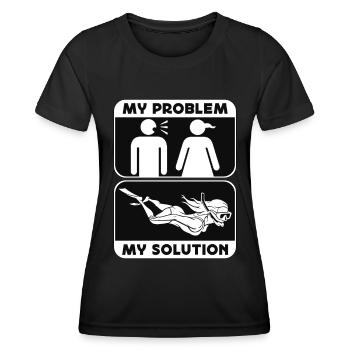 Snorkeling Mon problème Ma solution Pictogramme Maman - T-shirt sport Femme - noir - Devant - AI Model Female 172 light (172cm)