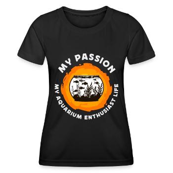 Passionné d’aquariophilie, ma passion, mon aquascaping - T-shirt sport Femme - noir - Devant - AI Model Female 172 light (172cm)