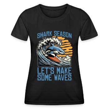 Shark Hunting Shark Season Let's Fossil Hunting - Women's Functional T-Shirt - black - Front - AI Model Female 172 light (172cm)