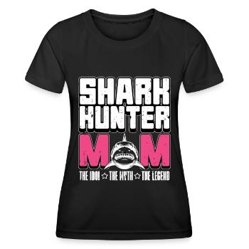 Maman chasseuse de requins L’idole aime la chasse aux fossiles - T-shirt sport Femme - noir - Devant - AI Model Female 172 light (172cm)