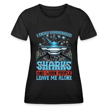 Shark Enthusiast I Enjoy Sea Creatures Freediving - Women's Functional T-Shirt - black - Front - AI Model Female 172 light (172cm)