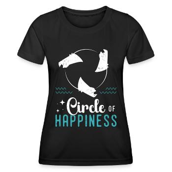Manta Rays Circle Of Happiness Marine Biology - Frauen Funktions-T-Shirt - Schwarz - Vorne - AI Model Female 172 light (172cm)