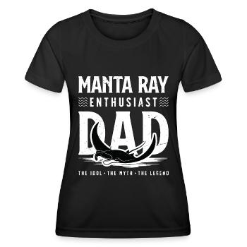 Manta Ray Enthusiast Dad The Idol The Scuba Diver - Women's Functional T-Shirt - black - Front - AI Model Female 172 light (172cm)