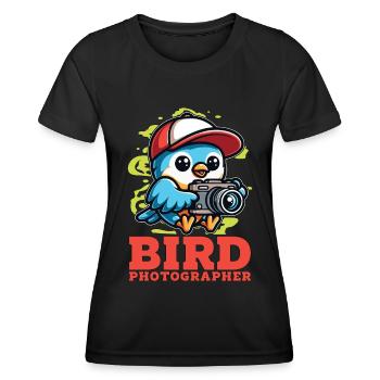 Bird Photography Bird Photographer Nature Lover - Women's Functional T-Shirt - black - Front - AI Model Female 172 light (172cm)