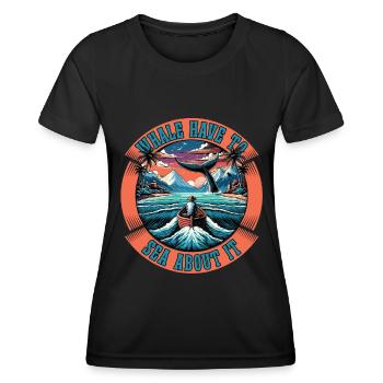 Observation des baleines Les baleines doivent faire la mer Animal marin - T-shirt sport Femme - noir - Devant - AI Model Female 172 light (172cm)