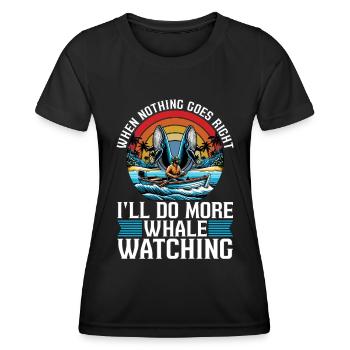 Observation des baleines quand rien ne va Biologiste marin - T-shirt sport Femme - noir - Devant - AI Model Female 172 light (172cm)