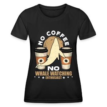 Observation des baleines Pas de café Pas de voile Amateur de café - T-shirt sport Femme - noir - Devant - AI Model Female 172 light (172cm)