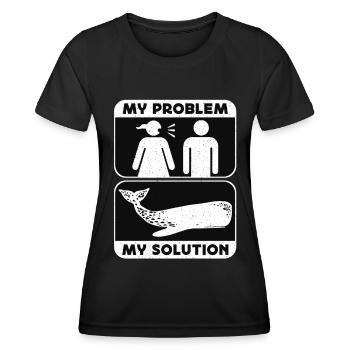 Whale Watching My Problem My Pictogram Dad Mom - Frauen Funktions-T-Shirt - Schwarz - Vorne - AI Model Female 172 light (172cm)