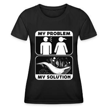 Whale Watching My Problem My Pictogram Mom Dad - Frauen Funktions-T-Shirt - Schwarz - Vorne - AI Model Female 172 light (172cm)