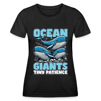 Whale Watching Ocean Giants Tiny Marine Animal - Frauen Funktions-T-Shirt - Schwarz - Vorne - AI Model Female 172 light (172cm)
