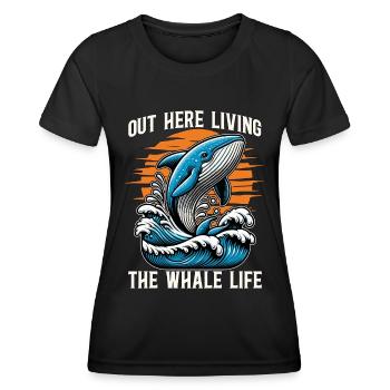 Whale Watching Out Here Living The Marine Biology - Women's Functional T-Shirt - black - Front - AI Model Female 172 light (172cm)