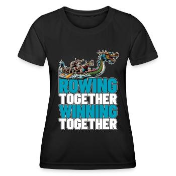 Dragon Boating Rowing Together Winning Paddling - Frauen Funktions-T-Shirt - Schwarz - Vorne - AI Model Female 172 light (172cm)