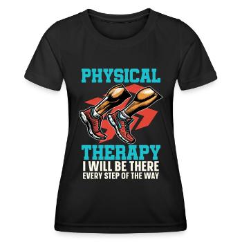 Physiothérapie Je serai là Massothérapeute - T-shirt sport Femme - noir - Devant - AI Model Female 172 light (172cm)