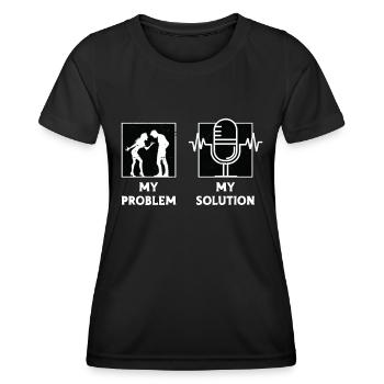 Orthophonie Mon problème Mon pictogramme Papa Maman - T-shirt sport Femme - noir - Devant - AI Model Female 172 light (172cm)