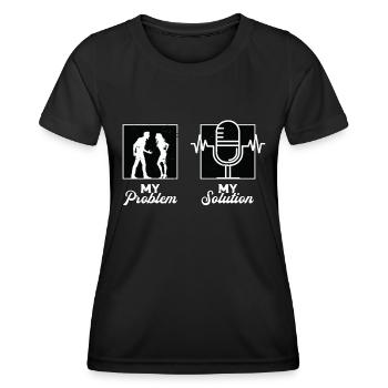 Orthophonie Mon problème Mon pictogramme Maman Papa - T-shirt sport Femme - noir - Devant - AI Model Female 172 light (172cm)
