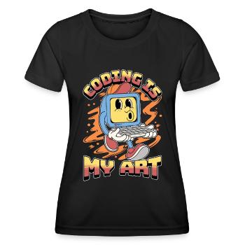 Le codage des codeurs est mon art Codeurs en génie logiciel - T-shirt sport Femme - noir - Devant - AI Model Female 172 light (172cm)