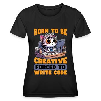 Codeur né pour être créatif Développeur Web Codeurs - T-shirt sport Femme - noir - Devant - AI Model Female 172 light (172cm)