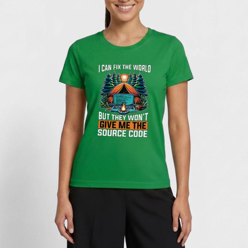 Coder I Can Fix The World Web Developer Coders Frauen Funktions-T-Shirt