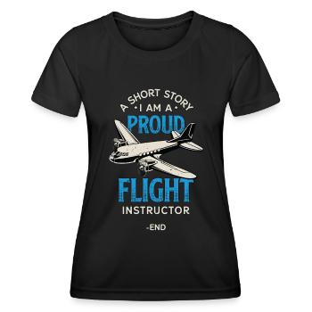 Instructeur de vol Une histoire courte Instructeur de vol - T-shirt sport Femme - noir - Devant - AI Model Female 172 light (172cm)