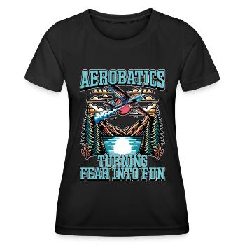 Pilote de voltige Voltige Tourner Peur Avion - T-shirt sport Femme - noir - Devant - AI Model Female 172 light (172cm)
