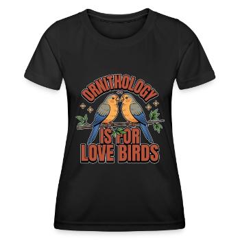 L’ornithologie est pour les tourtereaux Observation des oiseaux Zoologie - T-shirt sport Femme - noir - Devant - AI Model Female 172 light (172cm)