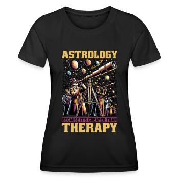 Astrology Because It's Cheaper Fortune Telling - Women's Functional T-Shirt - black - Front - AI Model Female 172 light (172cm)