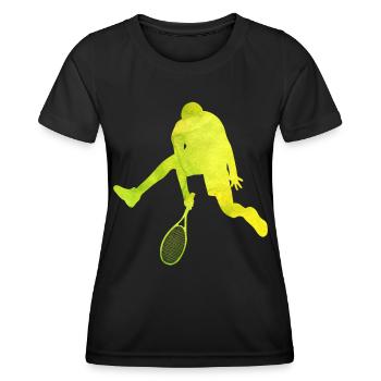 Tennisspieler Tennisschläger Tennisplatz Geschenk - Frauen Funktions-T-Shirt - Schwarz - Vorne - AI Model Female 172 light (172cm)