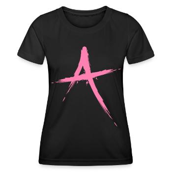 Letter A Design Brush in Pink Pink - Women's Functional T-Shirt - black - Front - AI Model Female 172 light (172cm)