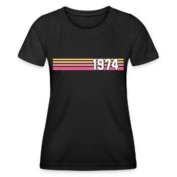 retro 1974 made in 1974 - Women's Functional T-Shirt - black - Front - AI Model Female 172 light (172cm)