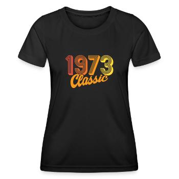 classic 1973 retro t-shirt 1973 - T-shirt sport Femme - noir - Devant - AI Model Female 172 light (172cm)