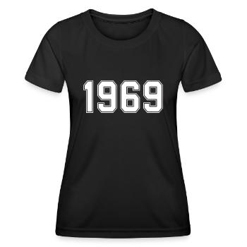 t-shirt 1969 anniversary 1969 - Women's Functional T-Shirt - black - Front - AI Model Female 172 light (172cm)