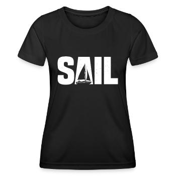 Segelboot Sailing Sailing Sail Segelboot - Frauen Funktions-T-Shirt - Schwarz - Vorne - AI Model Female 172 light (172cm)