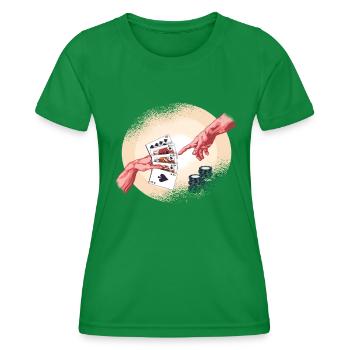 Poker Texas HoldEm Blessed Cartes à Jouer Poker - T-shirt sport Femme - vert - Devant - AI Model Female 172 dark (172cm)
