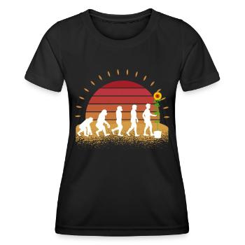 Retro Sonnenblume Geschenk Sonnenblumen - Frauen Funktions-T-Shirt - Schwarz - Vorne - AI Model Female 172 light (172cm)